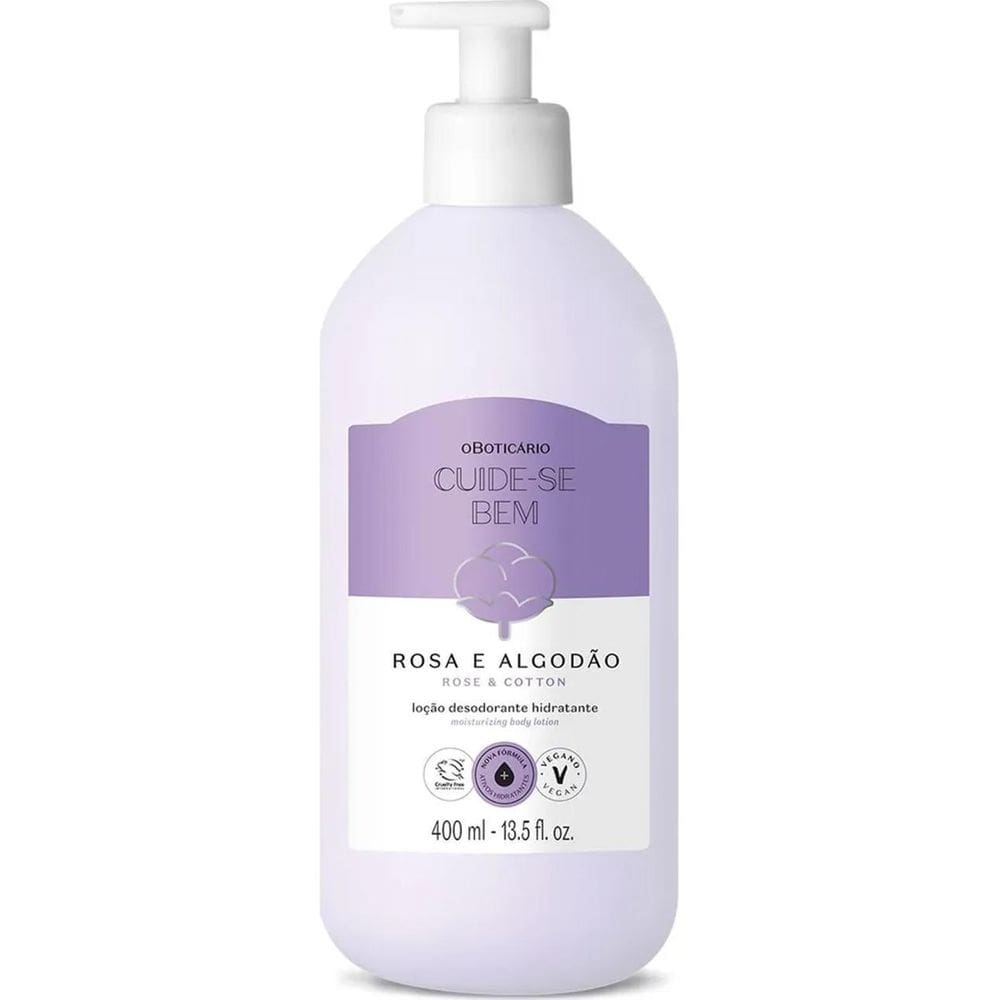 3X O Boticario Cuide-Se Bem Hidratante Rosa E Algodao 400Ml