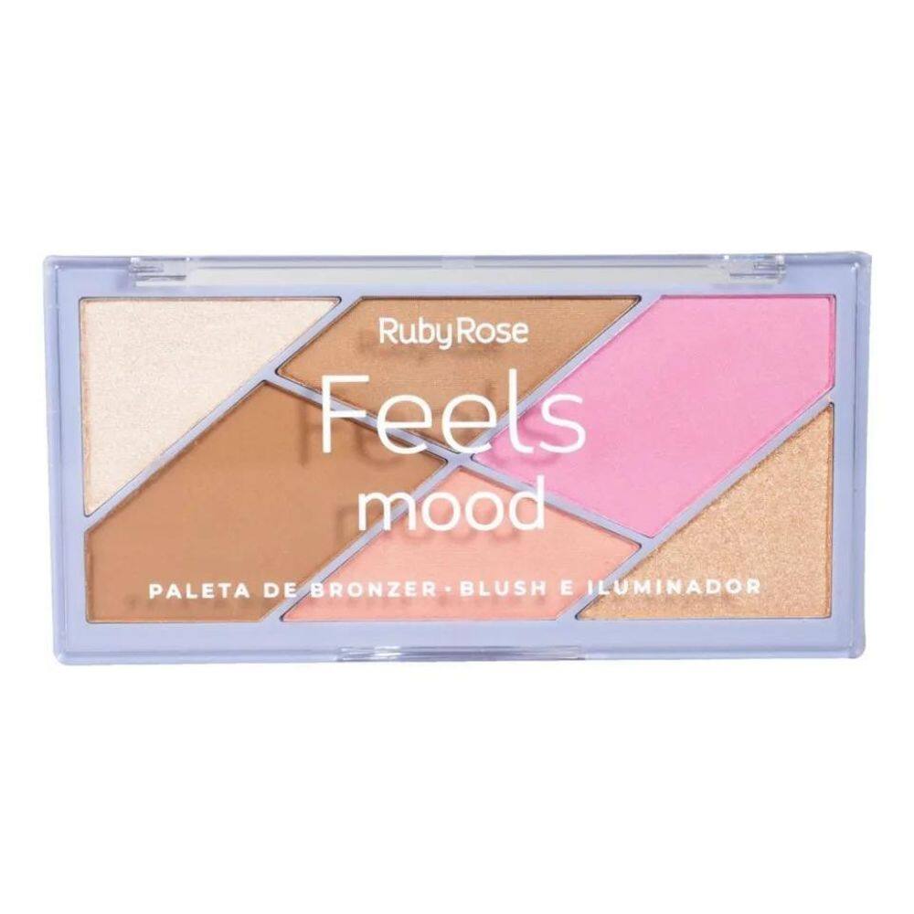 2X Paleta De Bronzer, Blush E Iluminador Feels Mood Ruby Ros