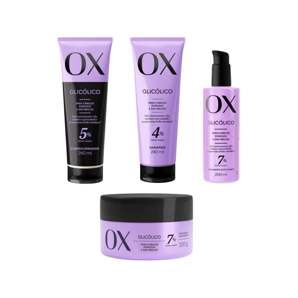 Kit Ox Glicolico Cond+Shamp 240Ml+Masc 300G+Acidific 200Ml