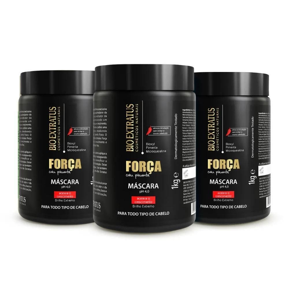 Kit Bio Extratus Máscara Força Com Pimenta 1Kg 3 Itens