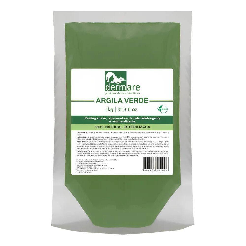 2X Dermare Argila Verde 1Kg Para Pele