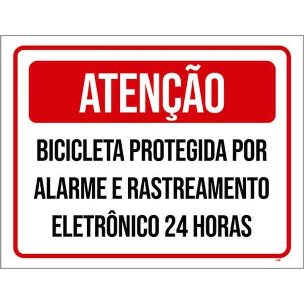 Kit 5 Placa Bicileta Protegida Alarme Rastreamento36X46