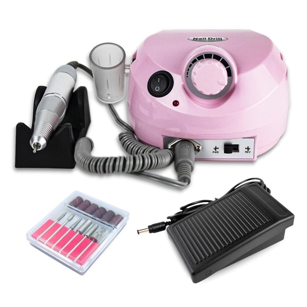 Motor Lixadeira Elétrica Porquinho Nail Drill Bivolt Rosa