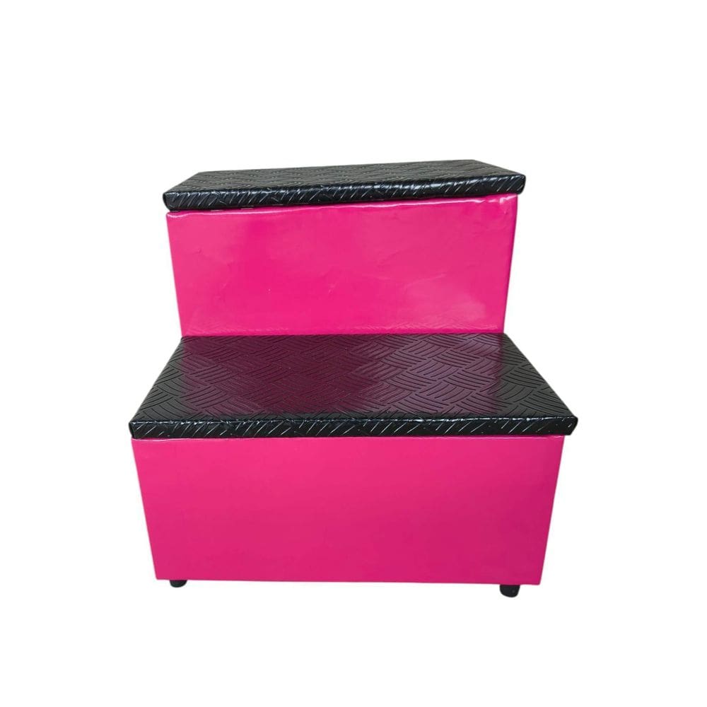 Escada Auxiliar 2 Degraus Antiderrapante Beleza - Rosa Pink