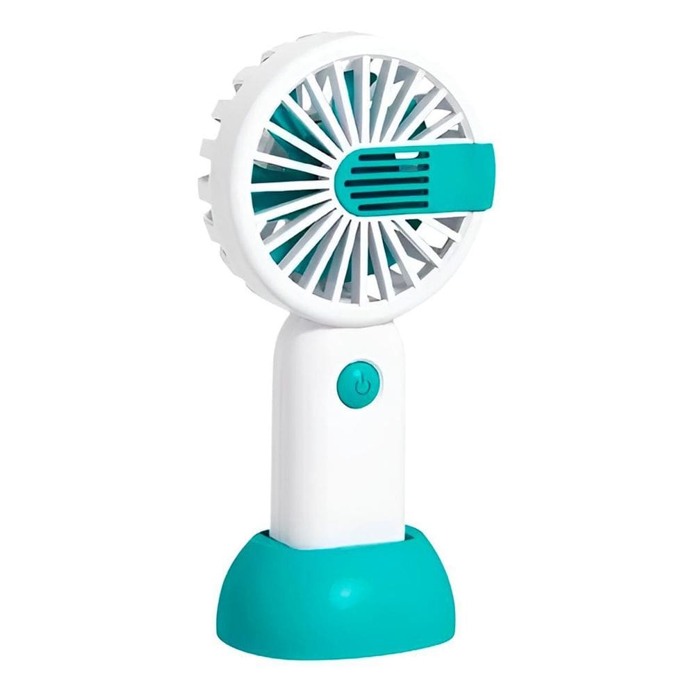 Mini Ventilador De Mão Portátil Recarregável Base Cor:Azul