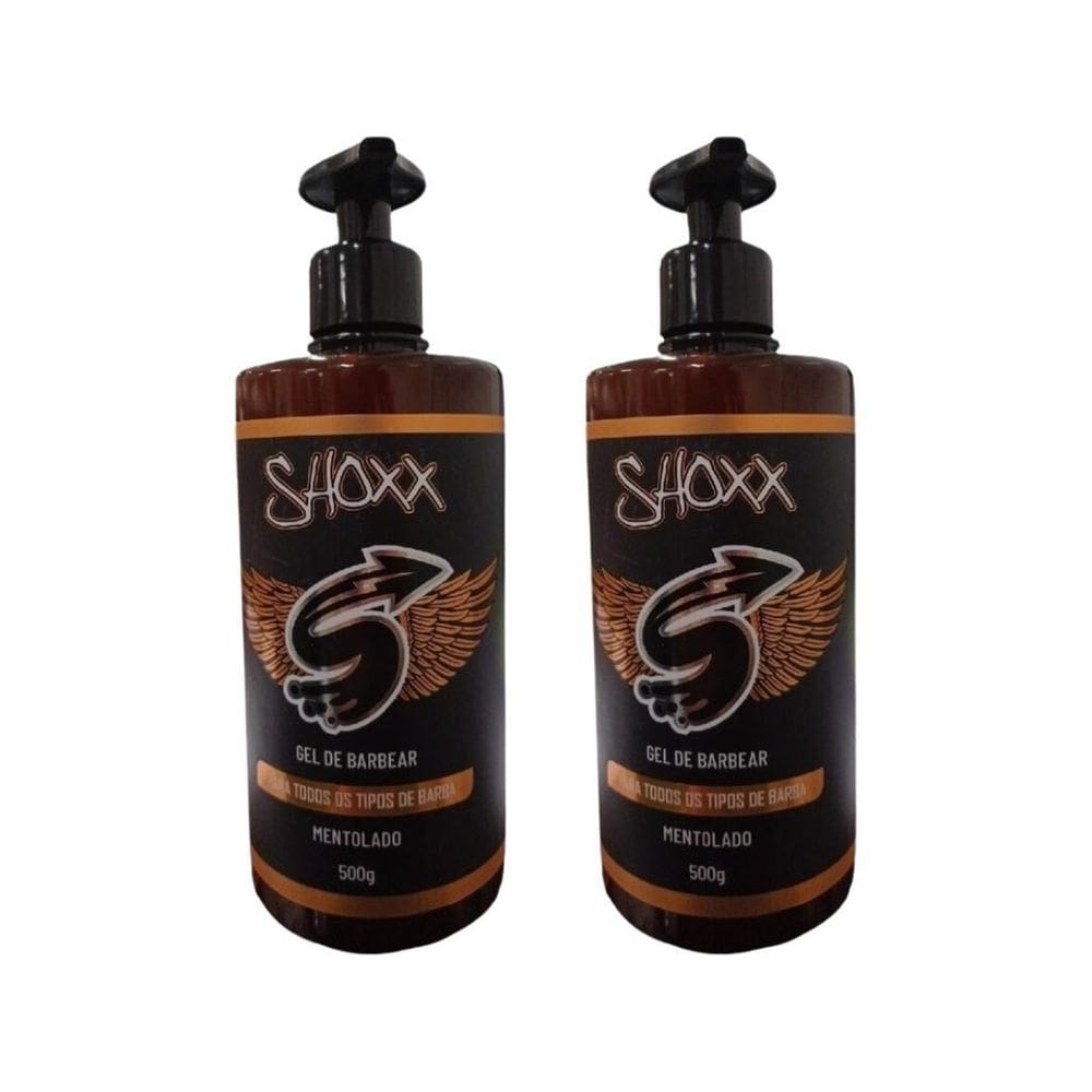 Gel De Barbear Shoxx 500G Mentolado - Kit Com 2Un