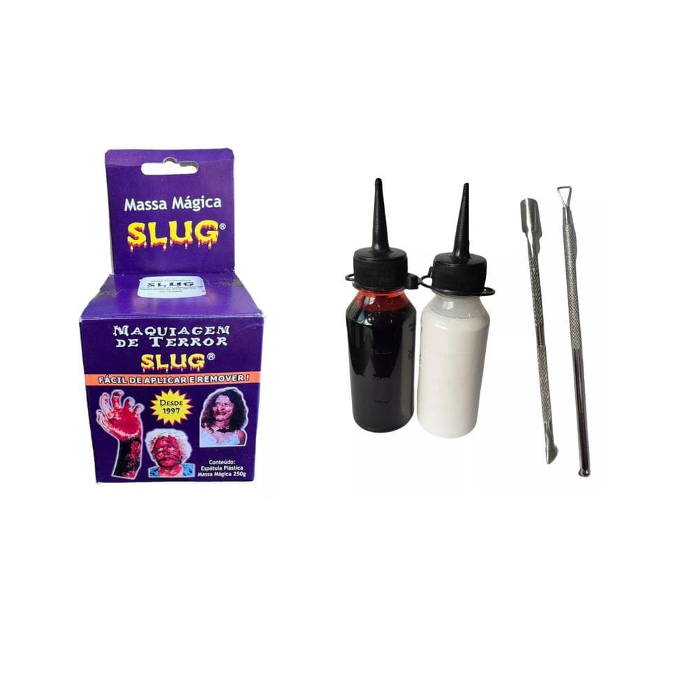 Kit Maquiagem Artística Latex + Sangue + + Massa Slug