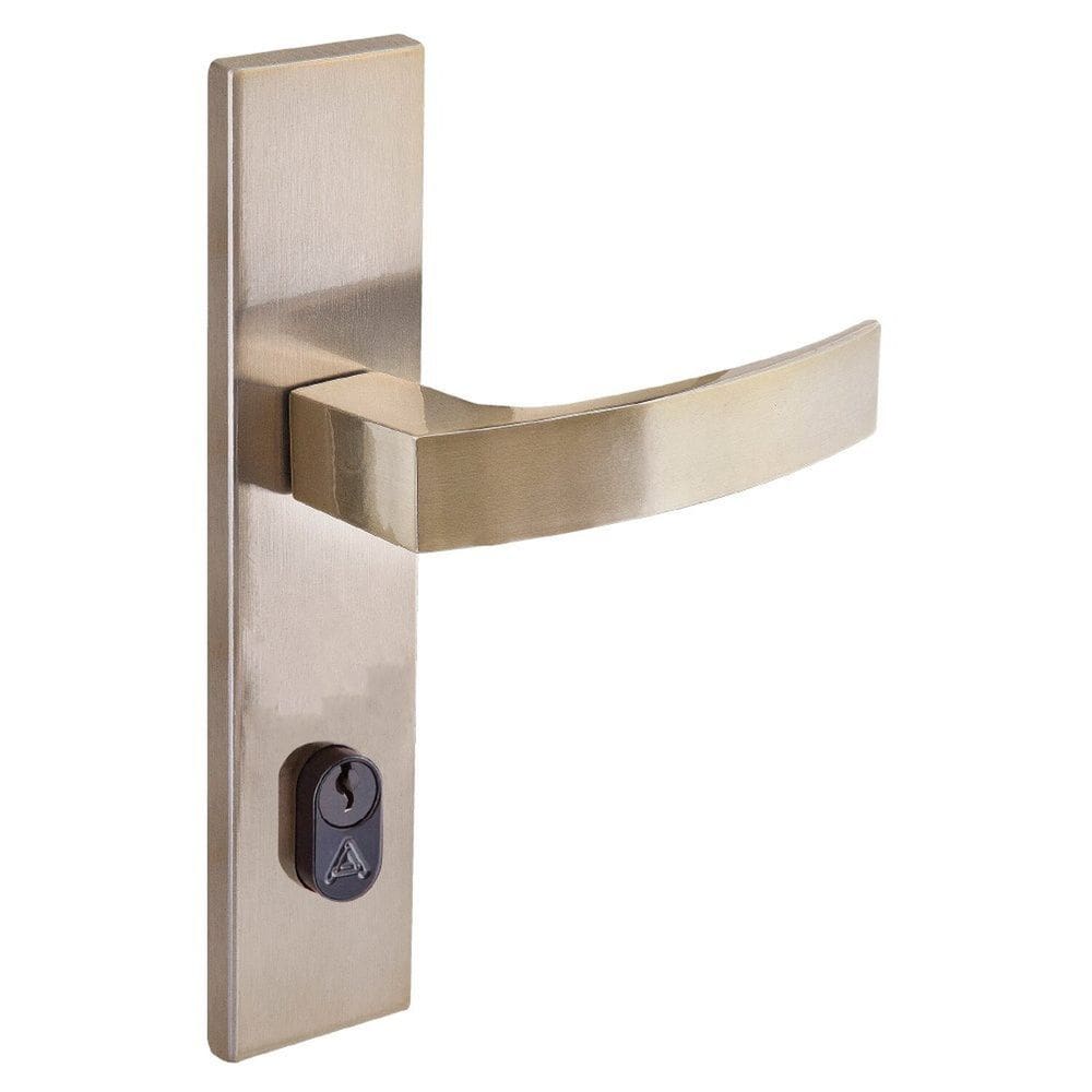 Fechadura Externa Espelho 7cm Latonado Quadratta Curva Aliança