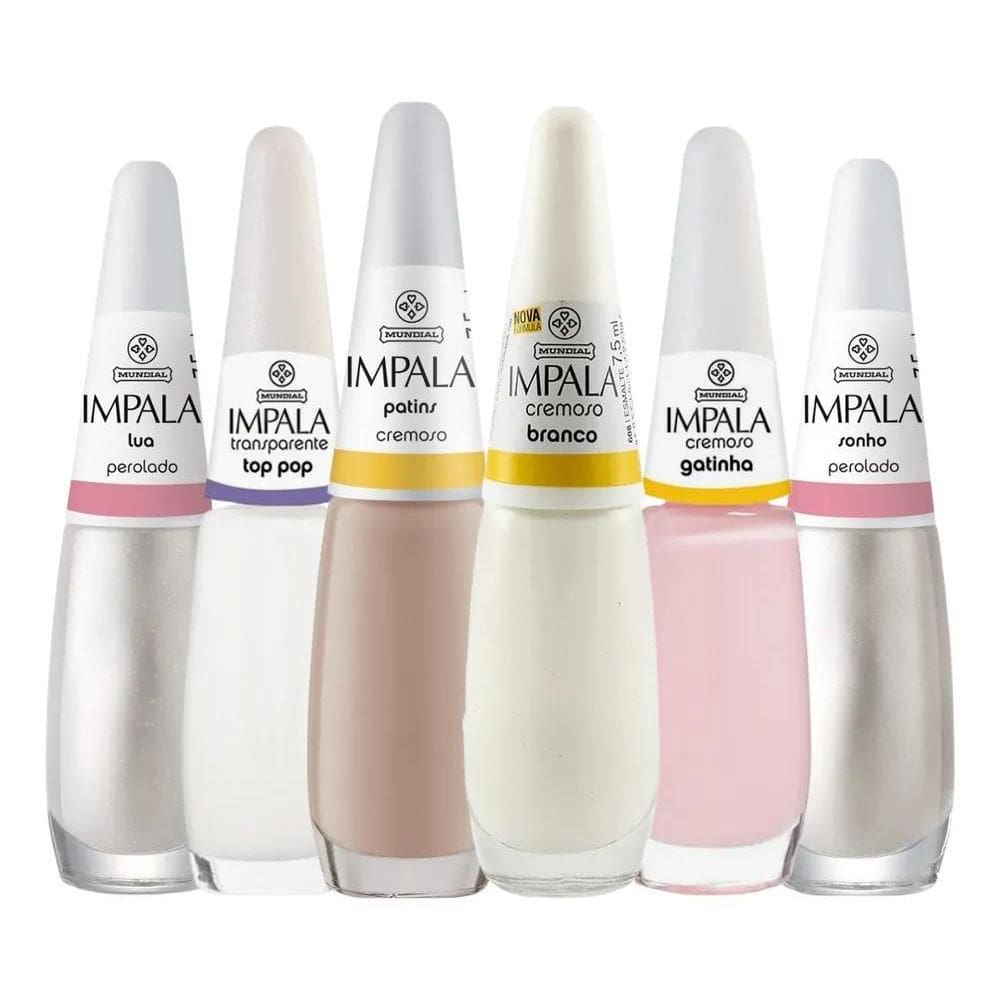2X Kit Esmaltes Impala  Com 6 Unt Clarinhos Francesinh