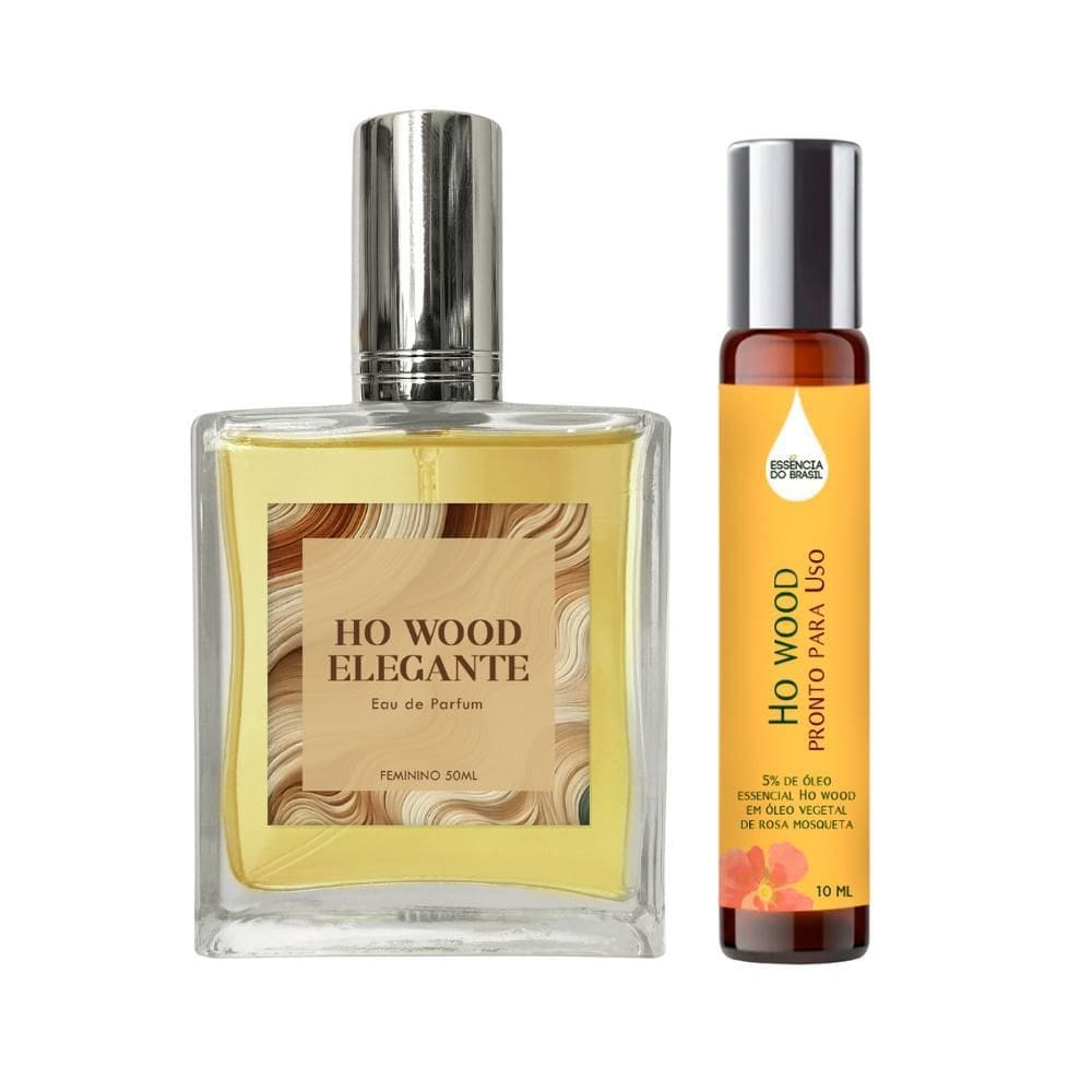 Perfume Ho Wood Elegante Mulher 50Ml + Óleo Essencial 10Ml