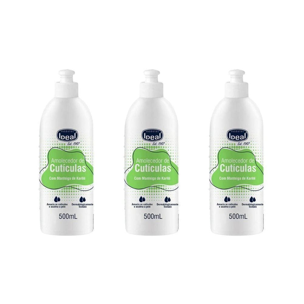 Amolecedor De Cuticulas Ideal 500Ml Com Oleo Mant Karite-3Un