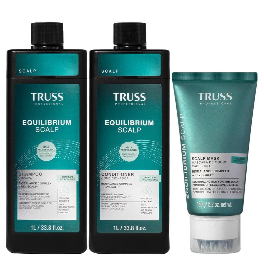 Truss Equilibrium Shampoo 1L Condicionador 1L + Máscara 150g