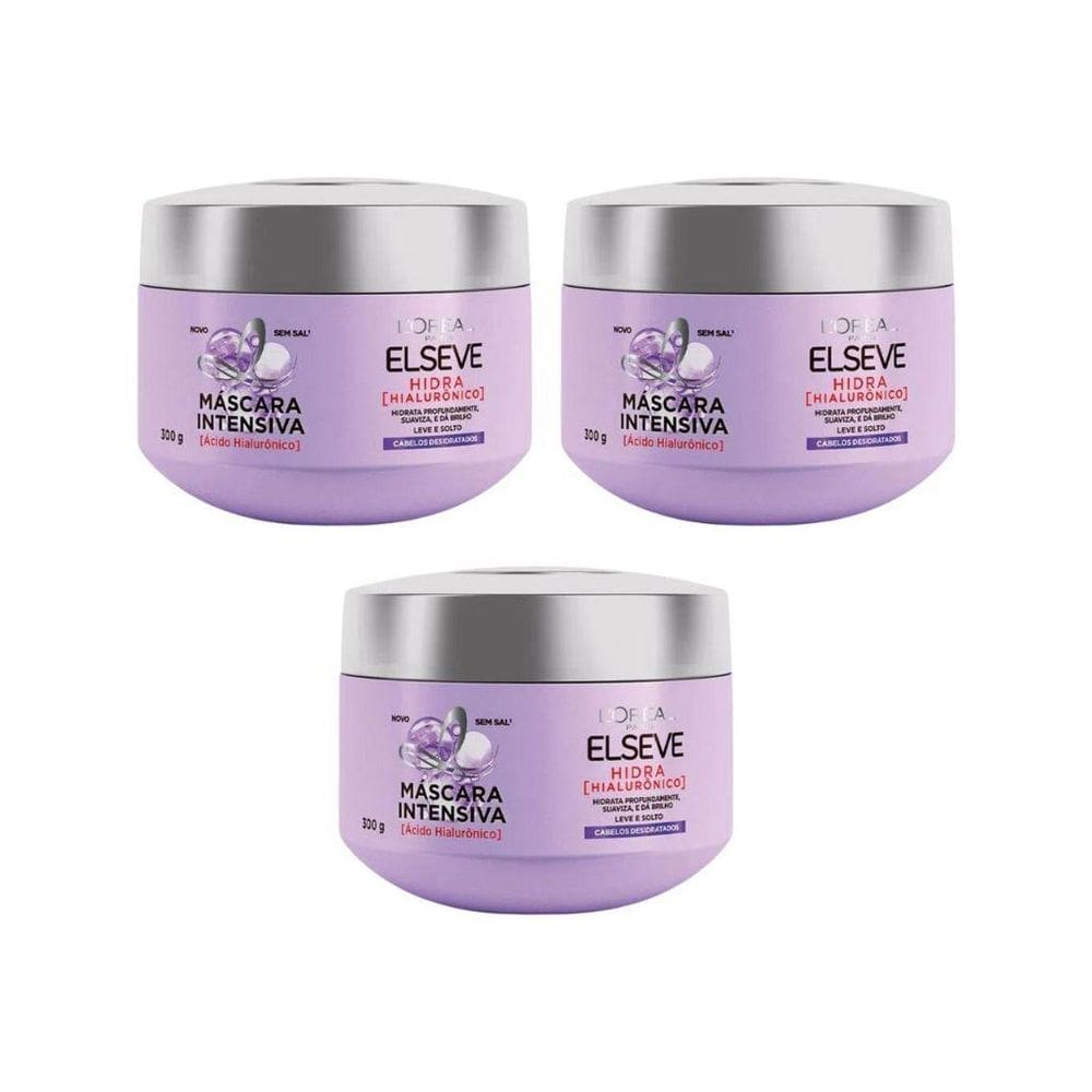 Creme De Tratamento Elseve 300G Hidra Hialuronico - 3Un