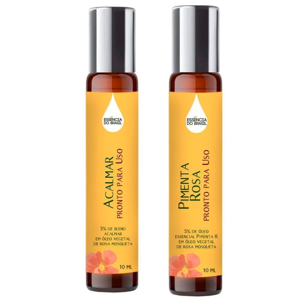 Óleos Essenciais Prontos Acalmar E Pimenta Rosa Roll On 10Ml
