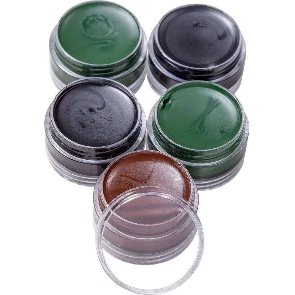 2X Tinta Rosto Camuflagem 5 Cores Maquiagem Selva Militar