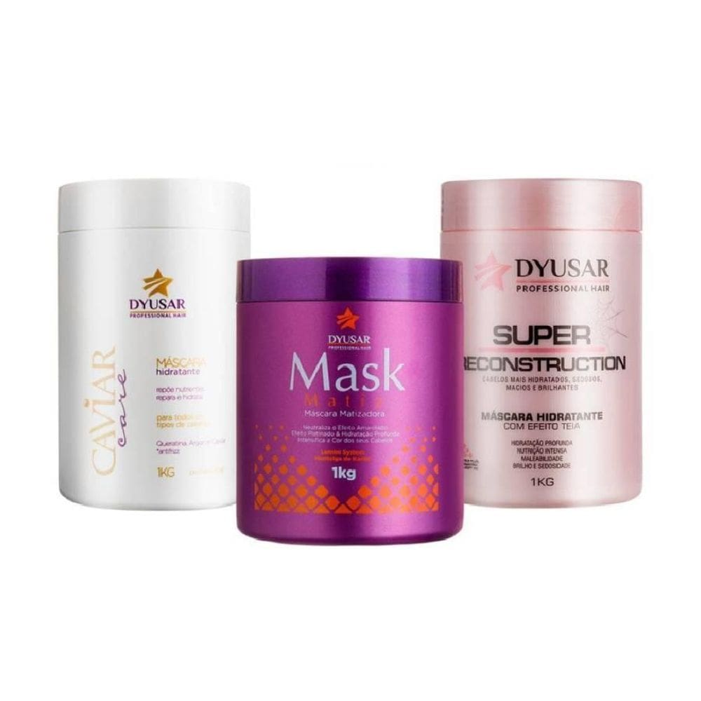 Kit Cronograma Capilar Blond Para Loiros Com 3 Máscaras 1Kg