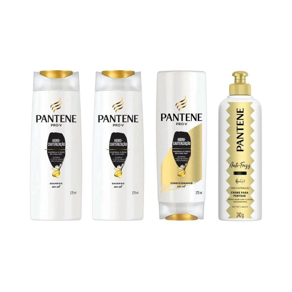 Kit Pantene Hidro Cauterização 2 Sh 175Ml + 1 Cond + 1 Creme