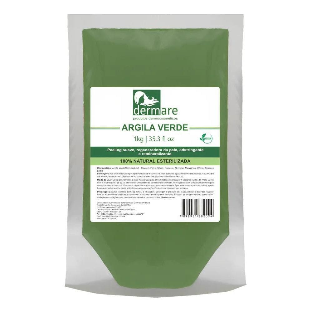 2X Dermare Argila Verde 1Kg Para Pele