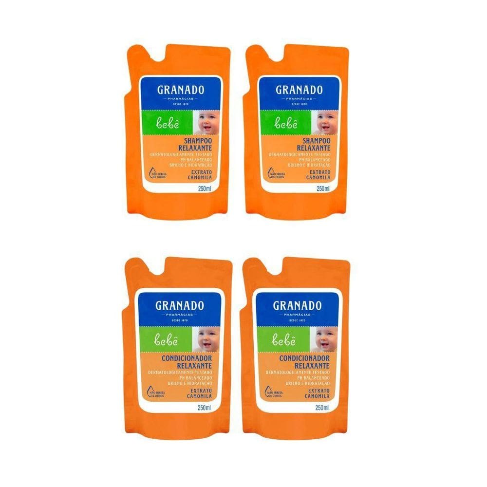 Kit Granado Camomila Bebe Refil 2 Shampoo+ 2 Cond 250Ml
