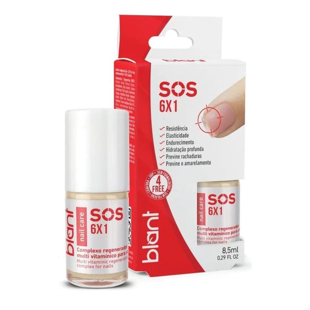 2X Base Fortalecedora De Unhas Sos 6X1 Regenerador 8,5Ml Bla