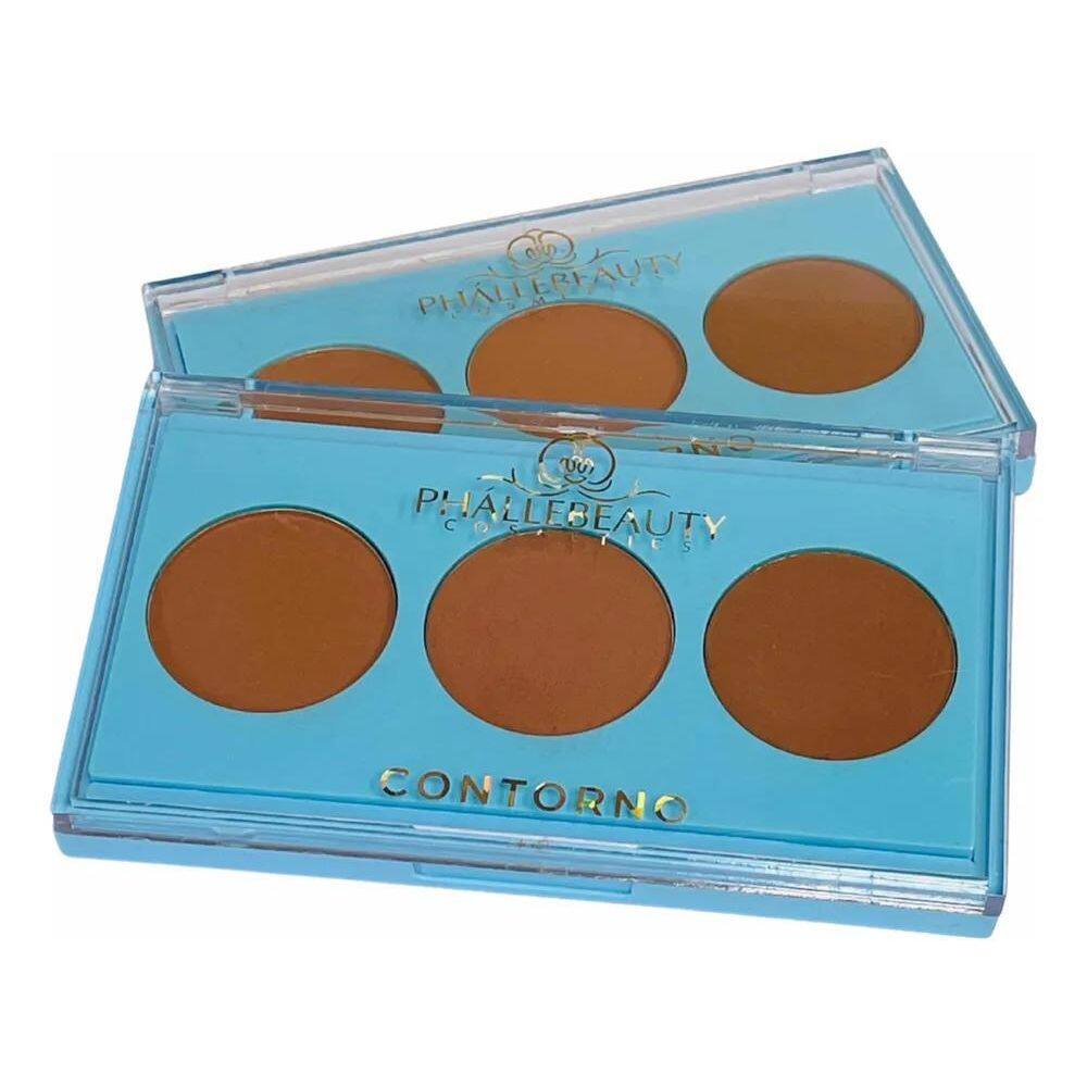 10X Paleta Trio De Contorno Facial Maquiagem Phállebeauty