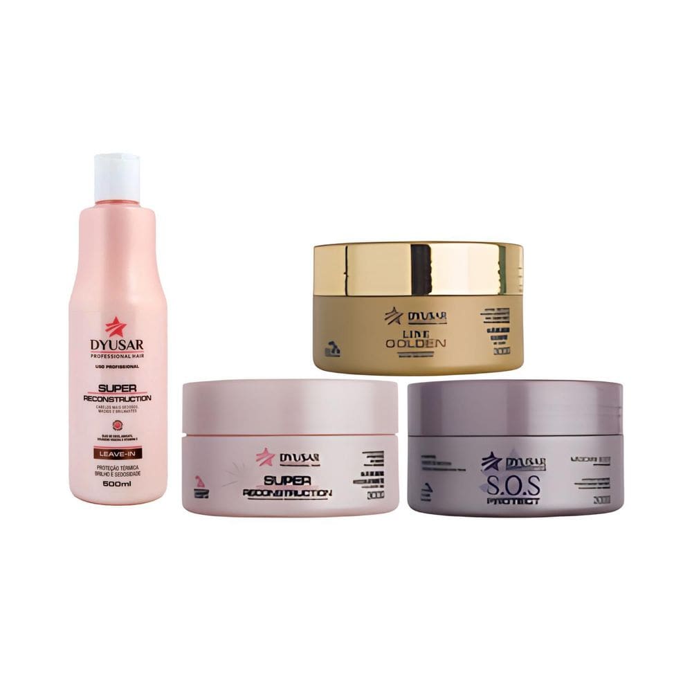 Kit Cronograma Capilar + Leave-In 500Ml Dyusar Cosméticos