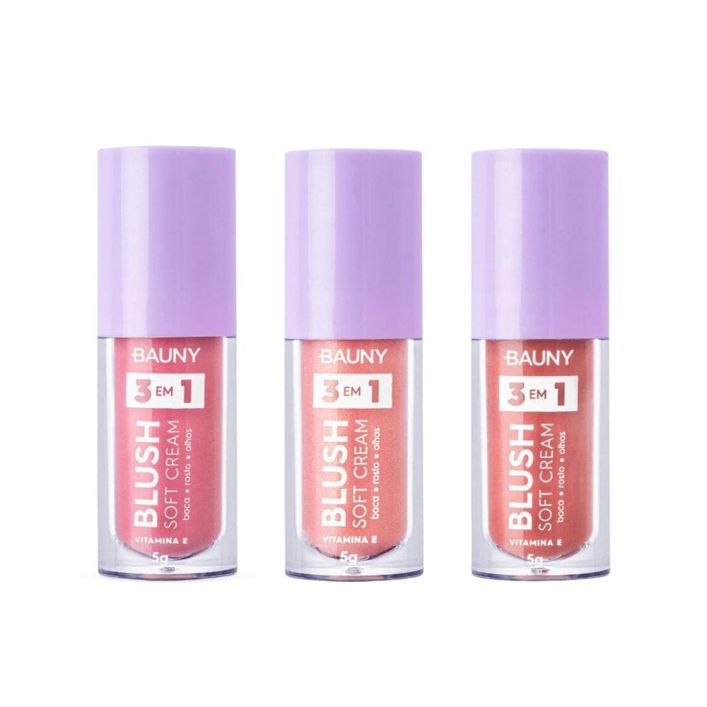 Kit Bauny Blushs Líquido Soft Cream 3 Em 1
