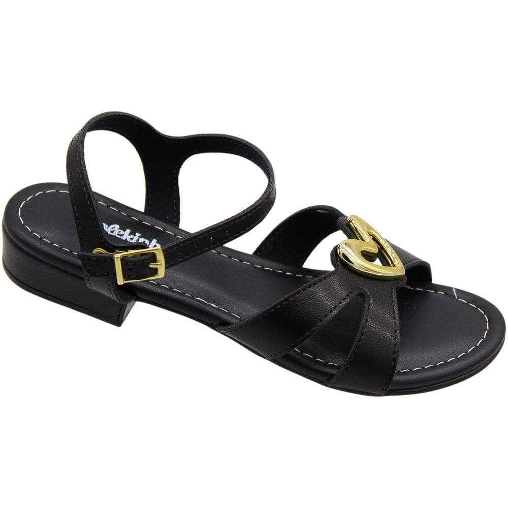 Sandália Infantil Molekinha Saltinho Coração Napa Juvenil Menina