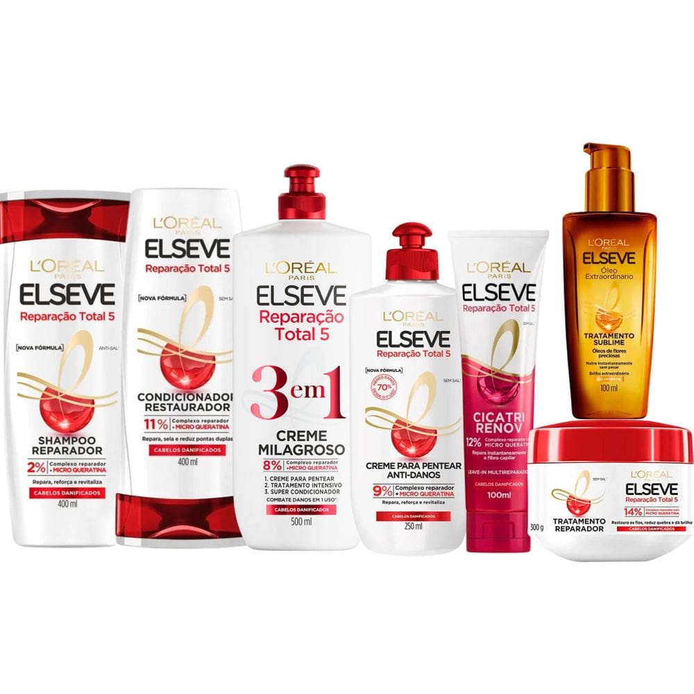Kit Elseve Reparação Total Mascara Cicatri Renov 3 Em 1 Óleo