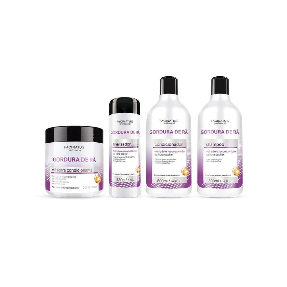 Kit Capilar Gordura De Rã Nutri Recompoe Hidrata Facinatus