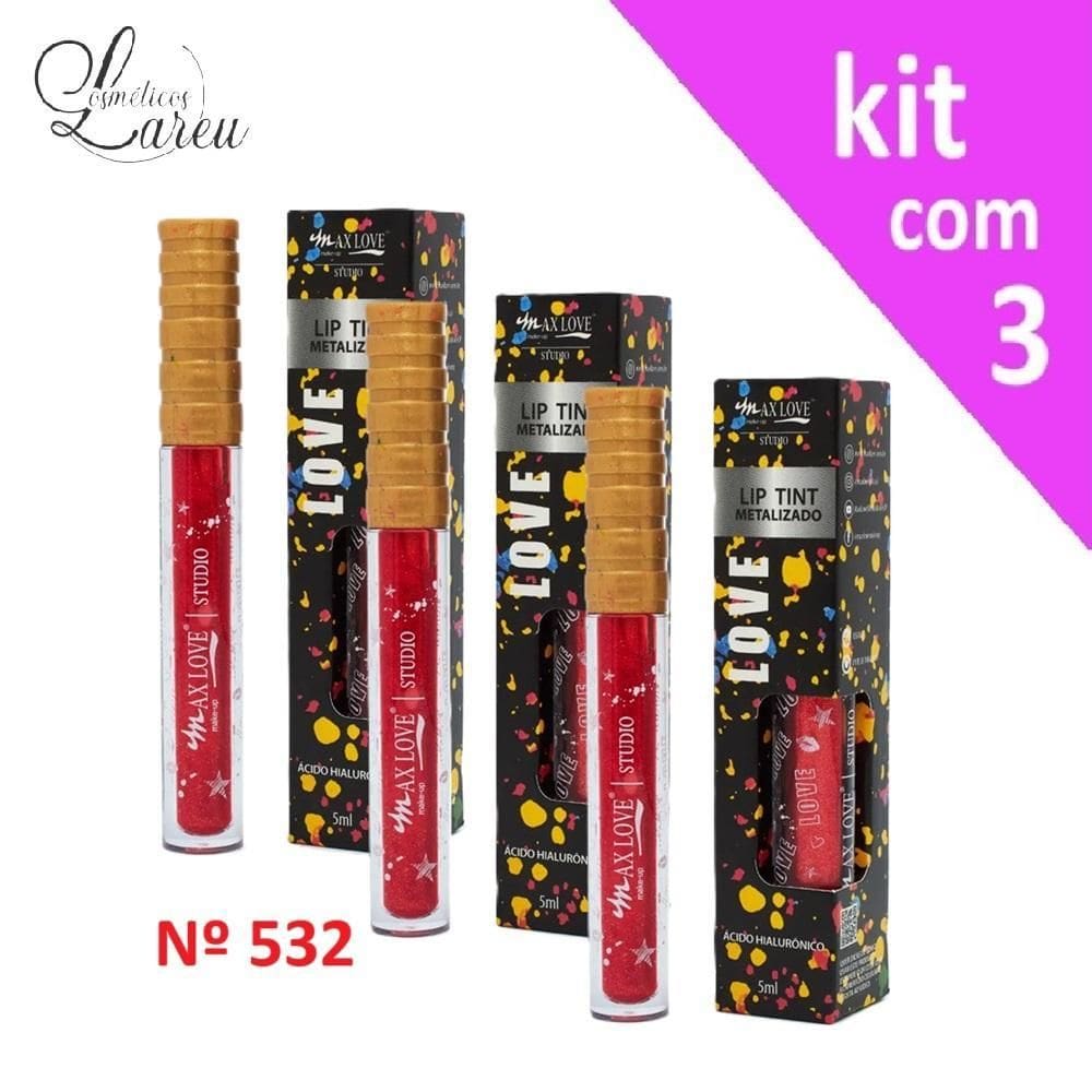 -Kit Lip Tint Metalizado 532 3 Un. - Max Love