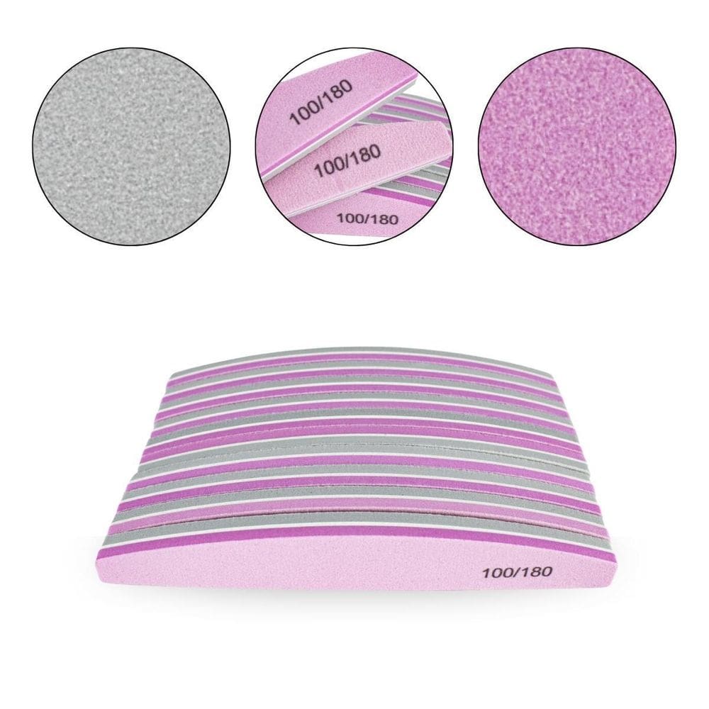 Kit 10 Lixa Bumerangue Buffer 100/180 Polidora Unhas De Gel