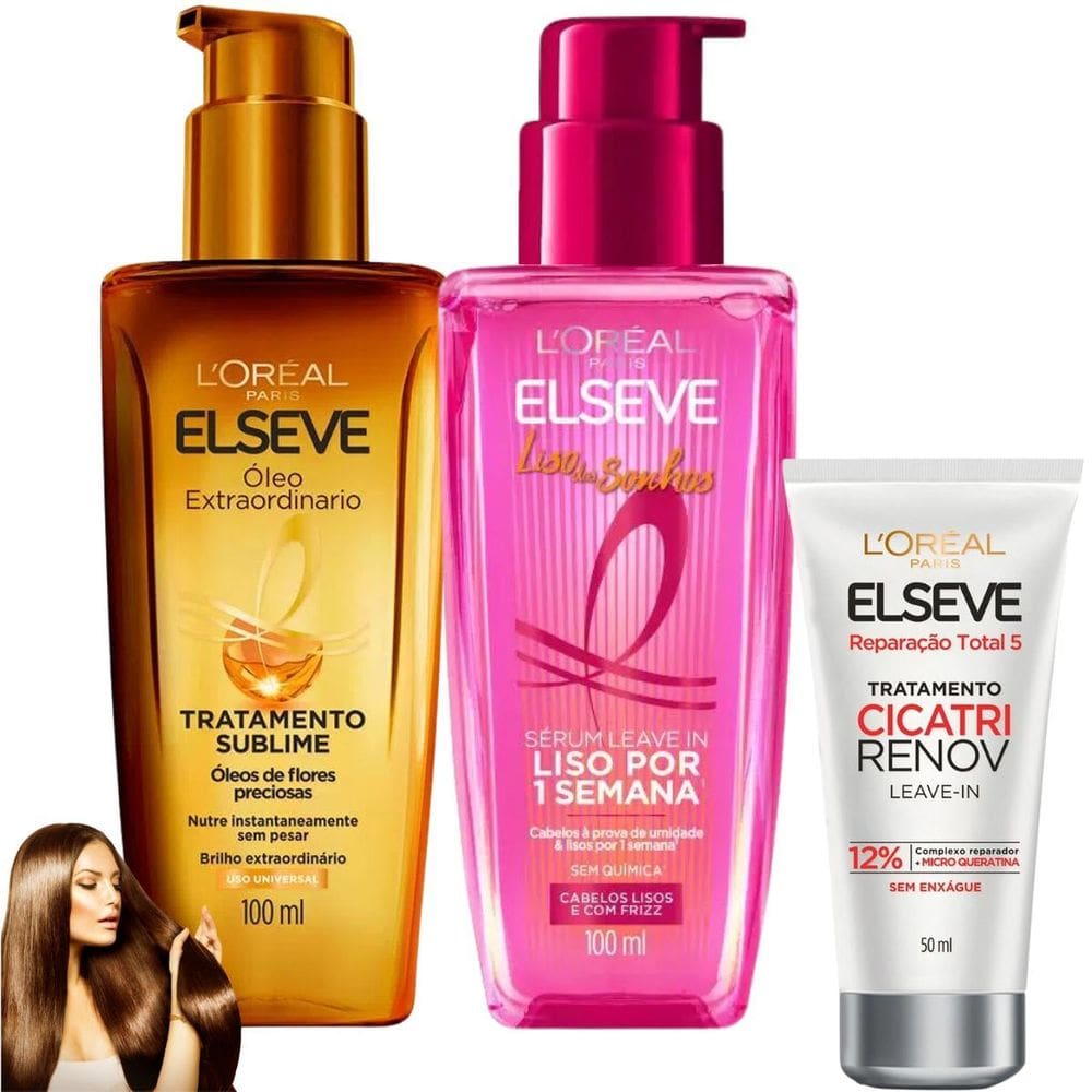 Kit Elseve Sérum Leave In Novo Dos Sonhos Cicatri Renov Óleo
