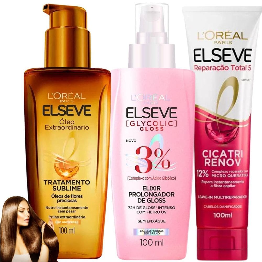 Kit Elseve Cicatri 100 Elixir Gloss Óleo Extraordinário