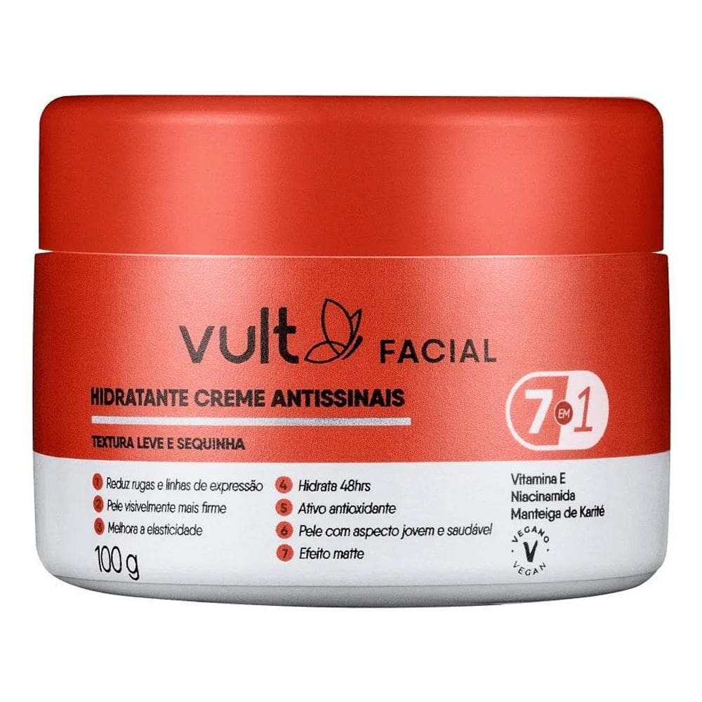 Creme Hidratante Facial Antissinais Vult - 100G Momento De A