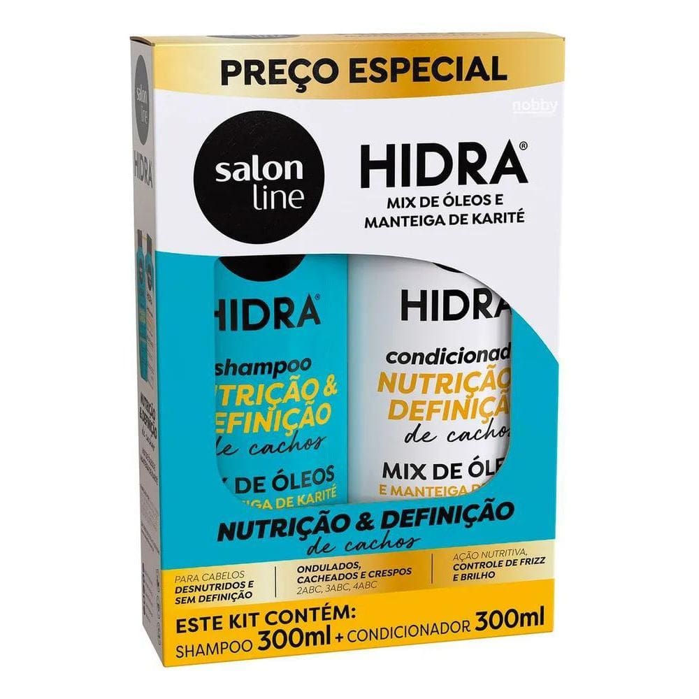 10X Kit Shampoo E Condicionador Nutrição Cachos Hidra Salon