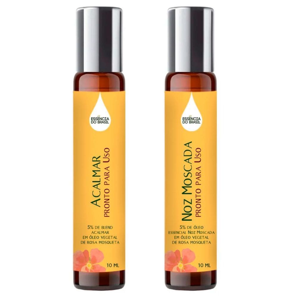 Óleos Essenciais Prontos Acalmar E Noz-Moscada Roll On 10Ml
