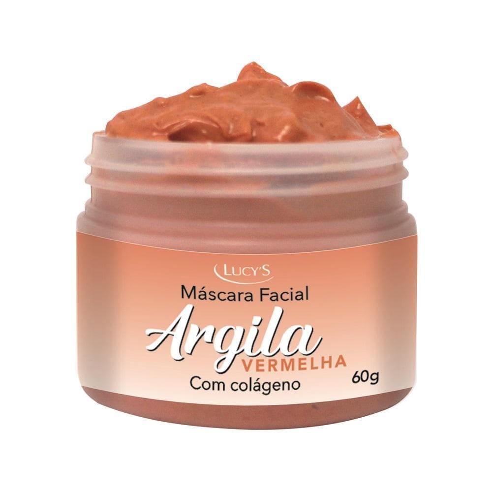 Máscara Facial Argila Vermelha Com Colágeno 60G Lucy`S