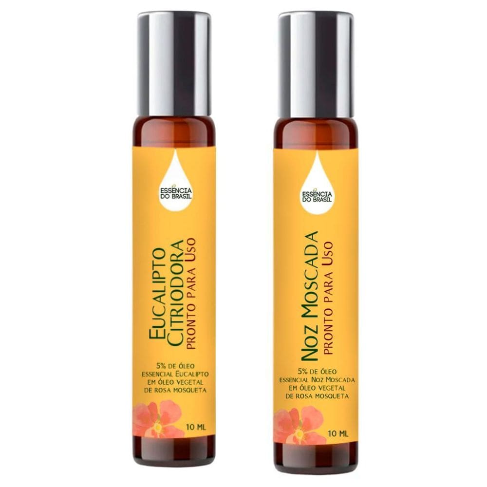 Óleos Essenciais Prontos Eucalipto, Noz-Moscada Roll On 10Ml