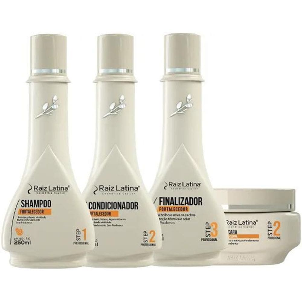 Raiz Latina Kit Shampoo Condicionador Mascara E Leave-In