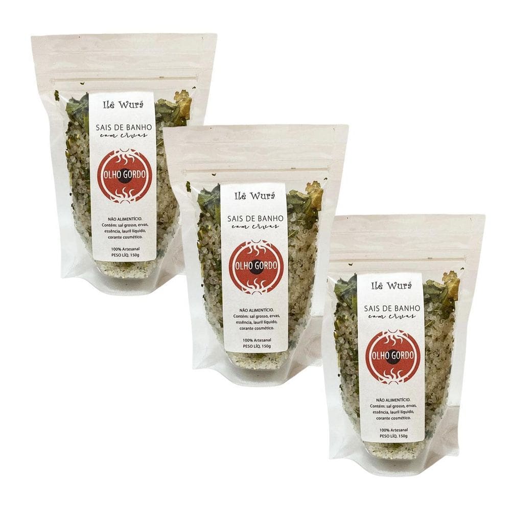 Kit 3 Sal De Banho Contra Olho Gordo Com Ervas Ilê Wurá