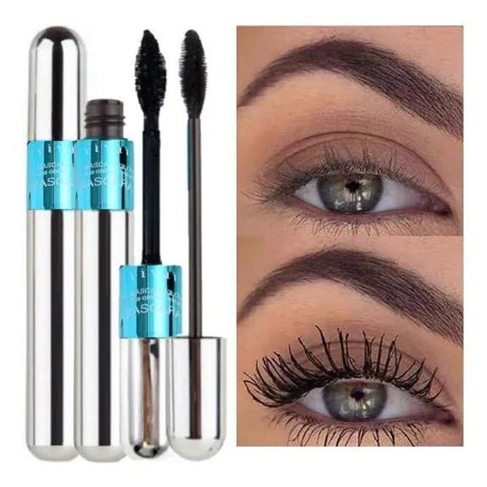 2X Máscara De Cílios Mega Lashes 2 Em 1 Rímel Preto Vivai 2