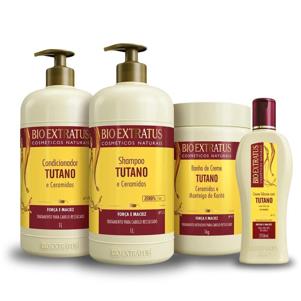 Kit Bio Extratus Tutano Sh Cond Máscara 1L/Kg Silicone 250Ml