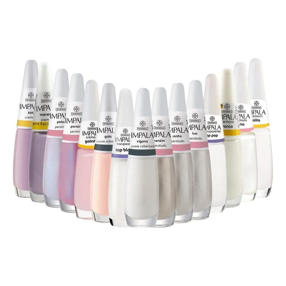 2X Impala Kit 15 Esmaltes  Tons Claros Completo Cor C