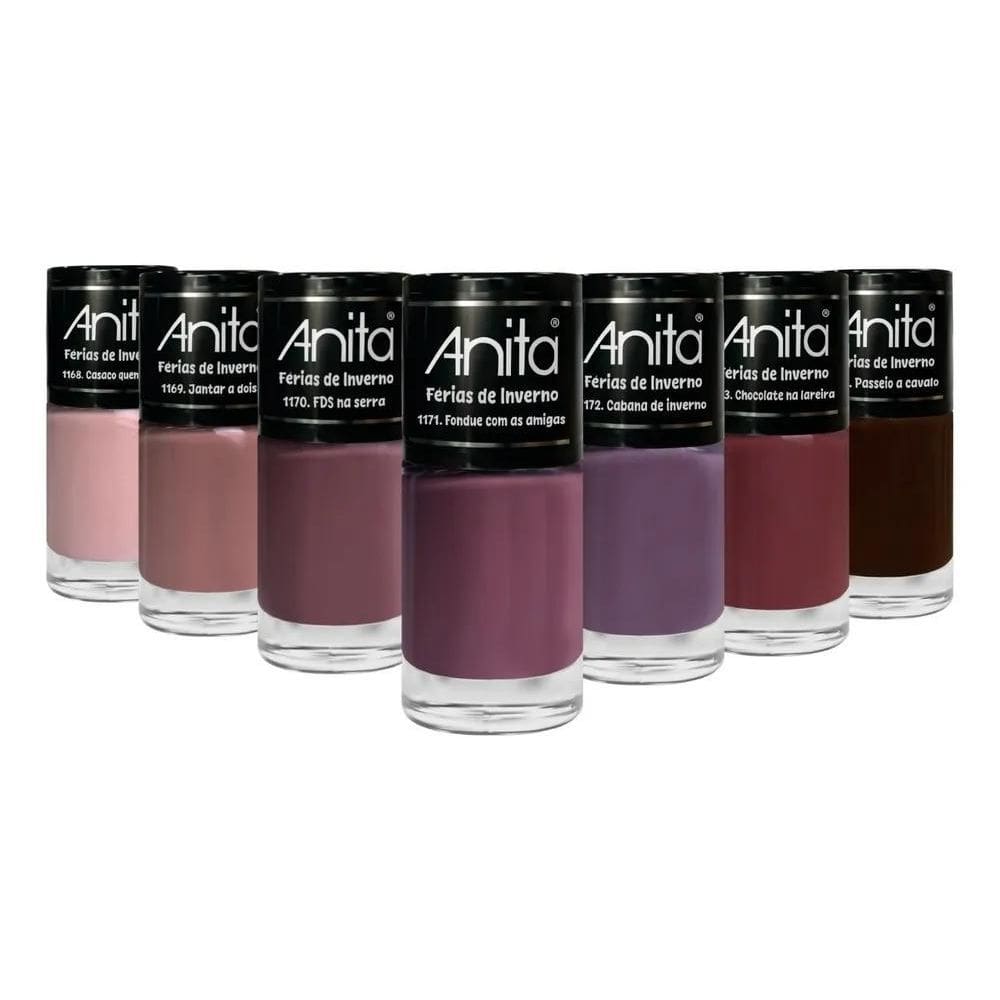 10X Esmaltes Anita Coleção Férias De Inverno - Kit 7 Esmalt