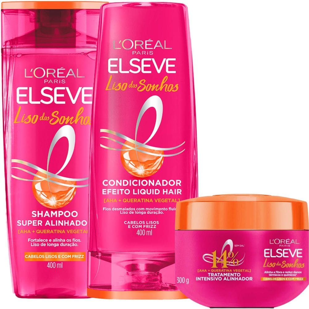 Kit Novo Liso Dosonhos Mascara Reduz Danos Térmicos Quimicos