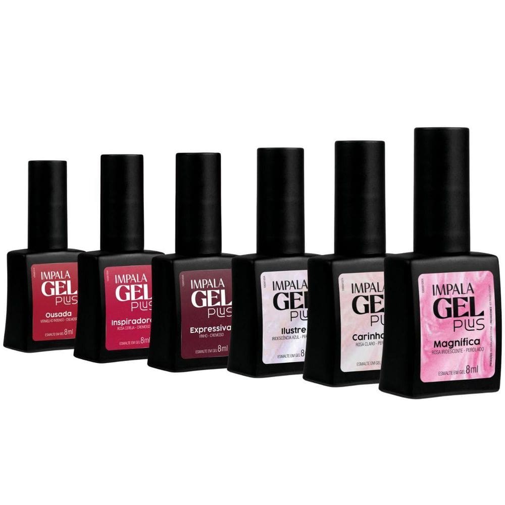 Kit 6 Esmaltes Impala Gel Plus Cremoso E Perolado Variados