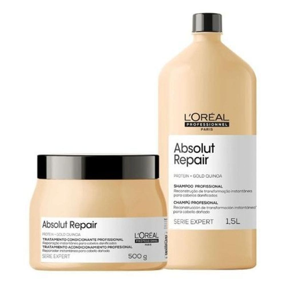 Loreal Absolut Repair Gold Quinoa - Shampoo 1,5L + Másc 500G