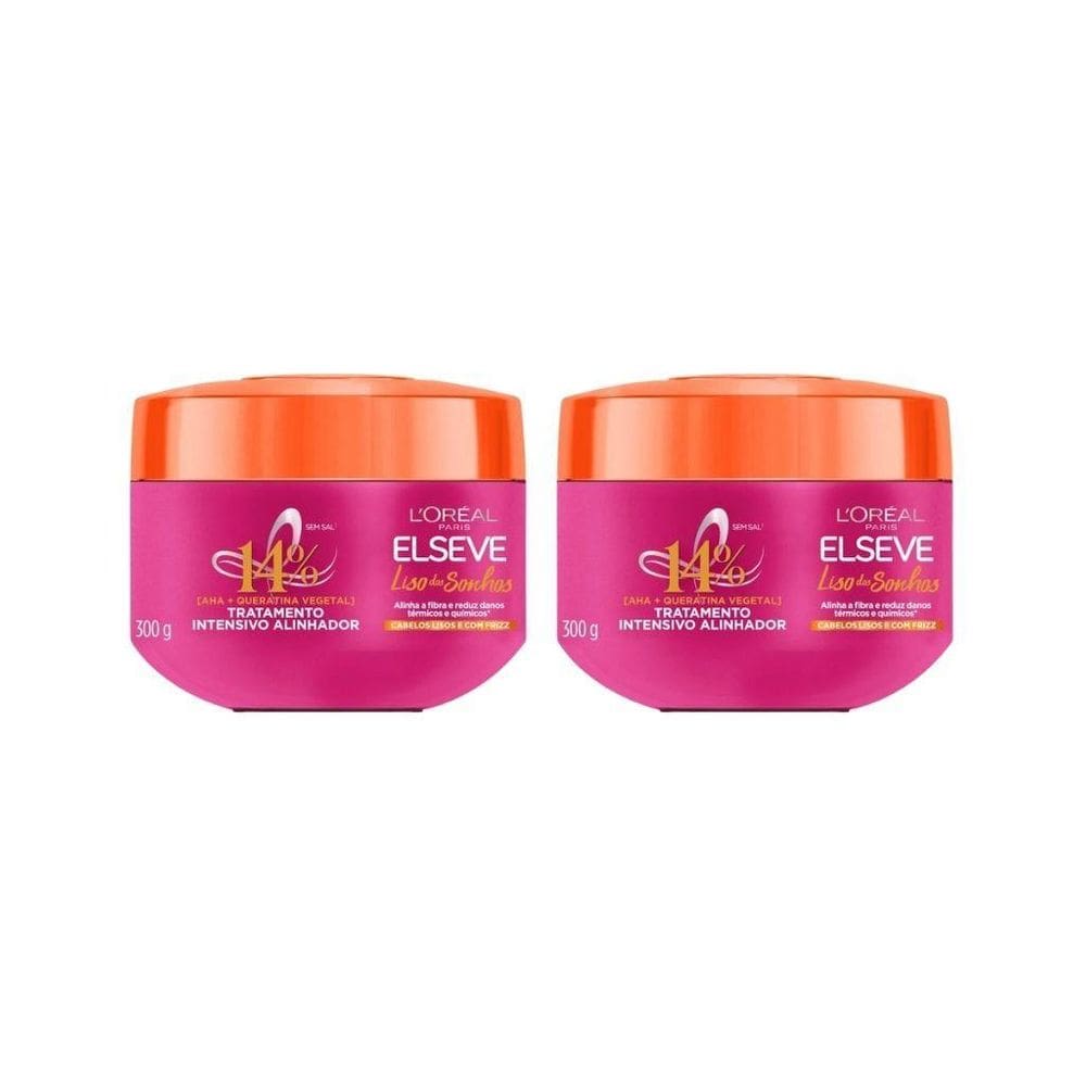 Creme De Tratamento Elseve 300G Liso Dos Sonhos - Kit 2Un
