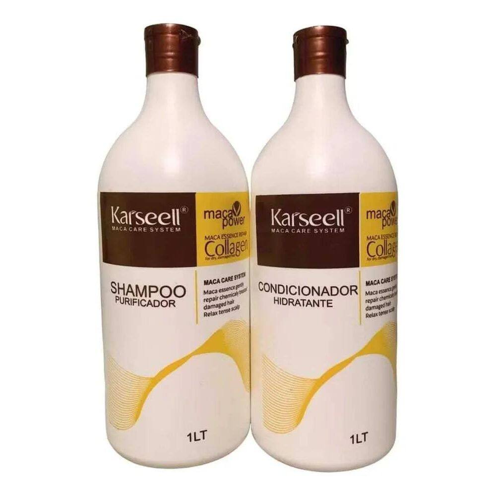 10X Kit Shampoo Condicionador Karseell 1L Máscara Colágeno